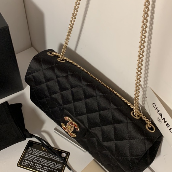 CHANEL Rare Rectangular East West Precious Gem Jewel Black💕Pink Bijoux Gold Bag - Picture 11 of 16